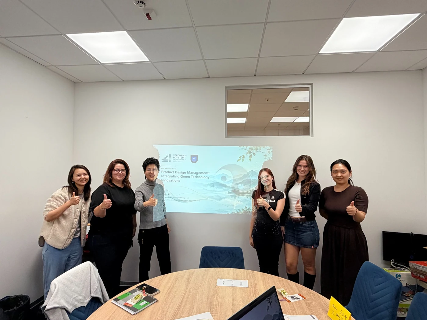 Ma Ye with participants after the second presentation