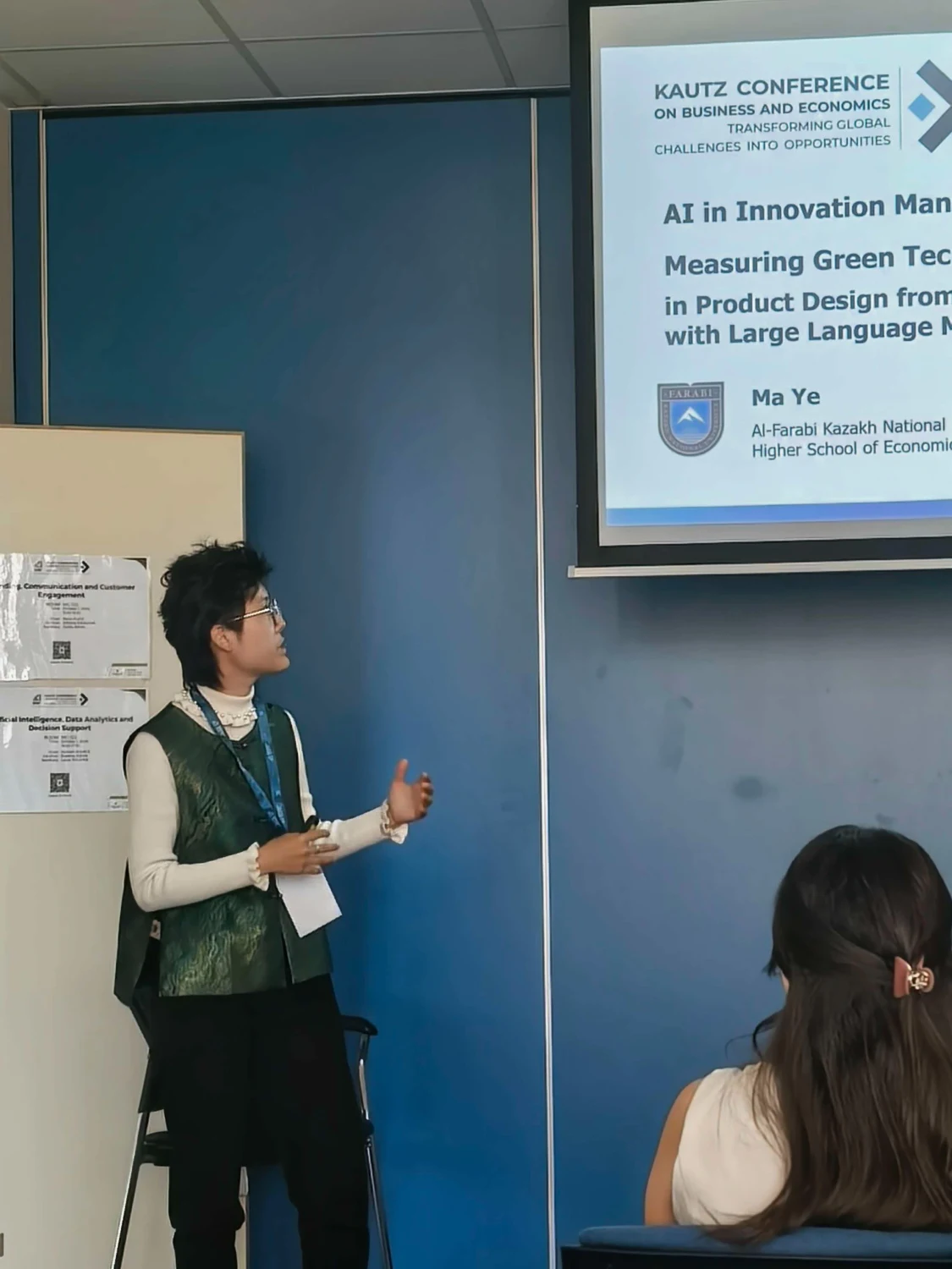 Ma Ye introducing research on AI and green product design